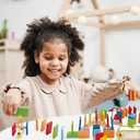Hape Dynamo Wooden Domino Set Award Winning Domino Racing Building Block Set for Kids, 107 Solid Pieces of Fun Filled Racing, Building and Stacking