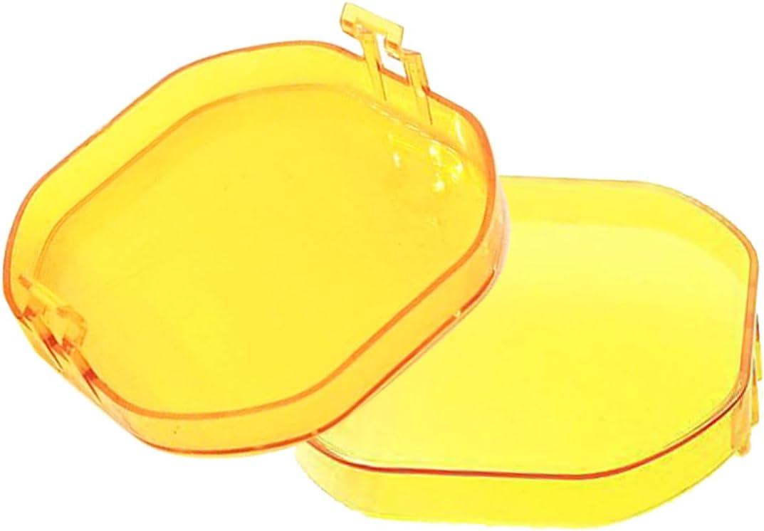 2PCS Amber 3" LED Pod Light Covers  PC Lens Protective Covers for 3 Inch Offroad Cube Lights, Driving Fog Lamps & Work Pods  Yellow Lens for Better Visibility in Fog, Rain & Dust
