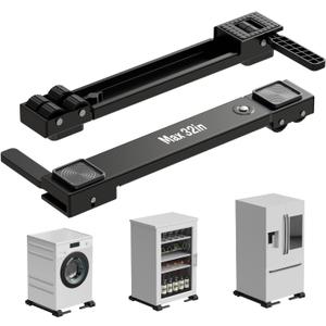 KVRG Appliance Rollers Heavy Duty, Newest Extendable Appliance Sliders, Liftable Washing Machine Base, Easily Move Washer and Dryer Machines, Refrigerators, Furniture-Black