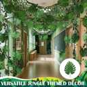 1 Set/23 Pcs Jungle Party Decoration Kit, 10 x 13 ft Netting with Tropical Rainforest Theme Leaves and Artificial Rattan Greenery Garland for Hawaiian Luau Rainforest Indoor Outdoor Decoration