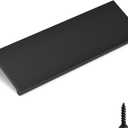 goldenwarm 10 Pack Black Finger Edge Pulls Drawer Finger Pulls Matte Black Kitchen Hardware Handles Bedroom Dresser Drawers,3-3/4in Hole Center
