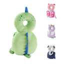 Baby Back Potection Toddler Safety Protector Cushion Pad Toddler Backpack for Crawling Walking Adjustable Toddlers Back Safety Pad for Boys and Girls(Green Dinosaur)