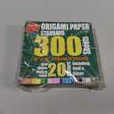 [Taro's Origami Studio] Standard 6 Inch One Sided 20 Colors 300 Sheets Square Easy Fold Premium Japanese Paper for Beginner (Gold and Silver Included) Made in Japan