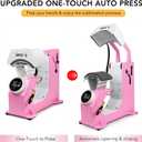 Giraffe Auto Hat Heat Press Machine, Automatic Hat Press Heat Machine for Caps T-Shirts Bags, DIY Sublimation Hat Press Cap Press Auto Open & Release & Digital Press Knob-Style Control Panel (Pink)