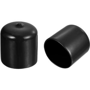 uxcell 14 pcs Round Rubber End Caps 1 1/4"(31mm) Black Vinyl Cover Screw Thread Protectors