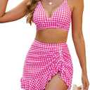 Blooming Jelly Women's High Waisted Bikini Sets Tummy Control Swim Skirt Two Piece Swim Suit 2025 Retro Swimsuit, L