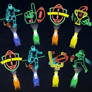 Oitnlaughter 36Pcs Football LED Finger Lights Sport Party Favors Glow in the Dark Light Up Finger Lights Rugby Themed Toys Bulk for Birthday Party Goodie Bag Stuffer Birthday Gifts Classroom Prize