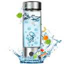 Hydrogen Water Bottle Generator, Portable Rechargeable aquahealth Hydrogen Water, Hydrogen Water Ionizer Machine, with SPE/PEM Technology, for Home Office Travel Fitness Drinking (Silver)