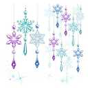 Boao Assorted Colors 15 Pcs Crystal Snowflake Ornaments for Winter Acrylic Snowflake Decorations Wonderland for Party Favor Celebration