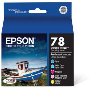 EPSON 78 Claria Hi-Definition Ink Standard Capacity 5 Color Cartridge Combo Pack (T078920) Works with Artisan 50, Photo R260, R280, R380, RX580, RX595, RX680