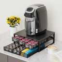 Coffee Pod Holder For Counter, 3 Pull-Out 72 K-Cup Holder Drawer, Wooden Cafe Pods Storage Organizer with Sliding Drawers for Coffee Station, Home, Kitchen, Office, Dorm (Black)