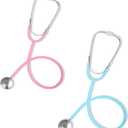Kids Stethoscope Toy, 2 Pack Real Working Stethoscope Toy for Toddler 3 4 5, Doctor Play Set for Role Play, Medical Pretend Playset for Boys Girls Birthday (Blue and Pink)