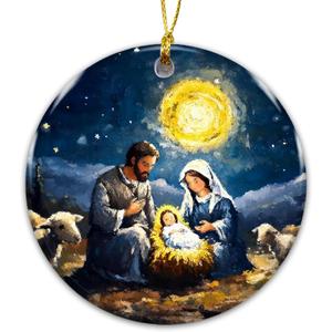 5 x Holy Family Nativity Ornament 2025  Baby Jesus, Mary & Joseph  Religious Christmas Decor  Christian Faith Ornament Gift for Family, Church, Friends, Catholic, Christian Decor