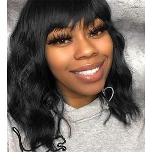 Black Wig with Bangs Wig for Women 12in Short Bob Wavy Curly Wig Natural Black Hair Wigs Heat Resistant Hair Replacement Wigs(12'' Natural Black 1B) Black Wig with Bangs Wig for Women 12in Short Bob Wavy Curly Wig Natural Black Hair Wigs Heat Resistant Hair Replacement Wigs(12'' Natural Black 1B)