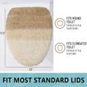 Arotive Soft Microfiber Bathroom Toilet Lid Cover, Machine Washable Seat Covers, 17.5 x 15, Stays in Place Rubber Backing, Fits Most Round, Elongated and Oblong Lids, Accessories Decor, Camel