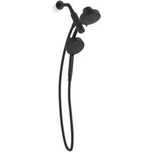 KOHLER 23218-BL Awaken 2-in-1 Multifunction Shower Combo Kit, Rotating Showerhead and Handshower Set, 2.5 GPM, Matte Black