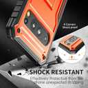 FITO for Google Pixel 8 Pro Case, Dual Layer Shockproof Heavy Duty Phone Case Built-in Kickstand for Google Pixel 8 Pro Phone (Orange)