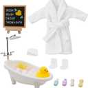 Christmas Elf Doll Accessories Kit, Over 10Pcs Holiday Elf Doll Bath Clothes Sets Include Bathrobe Socks Bathtub Towel for Christmas Decoration