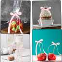 3 x 50PCS Pink Satin Ribbon Bows Cake Topper Decor Bows Premade Twist Tie Bow for Tree Ornament Craft DIY Cake, Pink Ribbon Bow for Gift Wrapping Birthday Party Wedding Decor Home Garland