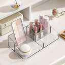 Delamu 3-Tier Clear Makeup Organizer with Drawer, Acrylic Cosmetic Display Case for Makeup Vanity Bathroom Counter Organizers and Storage, Stackable Vanity Organizer for Brushes Lipsticks Skincare