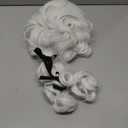 Miss U Hair Men White Colonial Powdered Wig Long Curly White Funny Wigs for MenParty Halloween