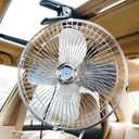 Car 12v Clip Fan,12 Volt DC 10 inch Large 360 Adjustment Metal Fans with Cigarette Lighter,90 Rotation Oscillating Clamp on Cooling Fan for Golf Cart RV and Vehicles (10inch)