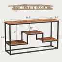 YOUDENOVA TV Stand for TVs up to 65 Inch, TV Console Table with 3-Tier Open Storage Shelves, Modern Industrial Entertainment Center for Living Room, Bedroom, Rustic Brown