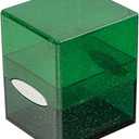 Ultra Pro - Satin Cube 100+ Standard Size Card Deck Box (Green Glitter) - Protect Your Gaming Cards, Sports Cards or Collectible Cards In Stylish Glitter Deck Box