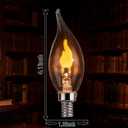 SHUWDKAR Flickering Light Bulbs E12 Base LED Fire Effect Flicker Flame, LED Flame Bulb for Decoration, 2 Pack