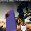 for iPhone 13 Pro Max Case, with Screen Protector, Dust-Proof Port Cover, Full-Body Non-Slip Silicone Rubber Covered, Military Grade Drop-Proof Shockproof Phone Case, Red/Purple