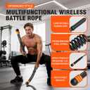 Ropeless Battle Ropes with Adjustable Weights, Portable Cordless Battle Ropes for Home Gym, HIIT & Low Impact Cardio Workouts, Compact Gym Equipment for Men & Women (Black)
