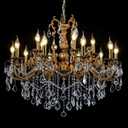Crystal Chandeliers Contemporary Chandelier Island Lighting 15 Lights Candle Pendant Ceiling Light Fixture for Dining Room Living Room Kitchen Bedroom Hallway Entry D35.4