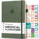 Clever Fox Compact A5 Medical Planner 12-Month – Medical Notebook, Health Diary, Wellness Journal to Track Health –12 Months (Cypress)