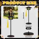 24 Pcs Graduation Cap Photo Holder with Wooden Base Wire Picture Clip Black Grad Table Number Holders Bulk Graduation Cap Decorative Card Holder for Class of 2026 Centerpieces Grad Party Supplies