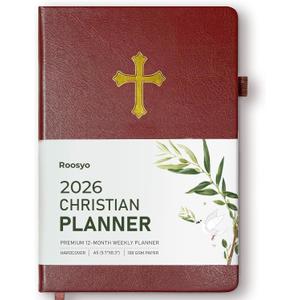 2026 Christian Life Organizer in Brown  12-Month Bible Study Journal and Prayer Planner, Faith & Productivity Weekly Organizer, Christian Gifts for Men & Women (5.7"x8.3")