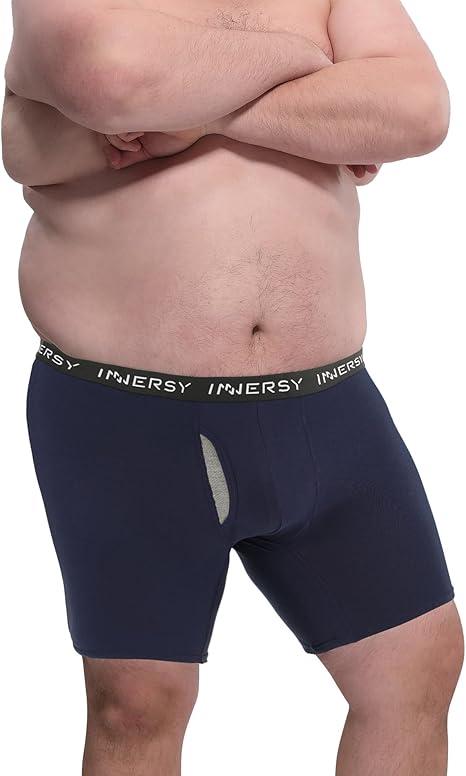 INNERSY Men's Big and Tall Boxer Briefs Breathable Mesh Cooling Underwear 4-Pack, 4XL