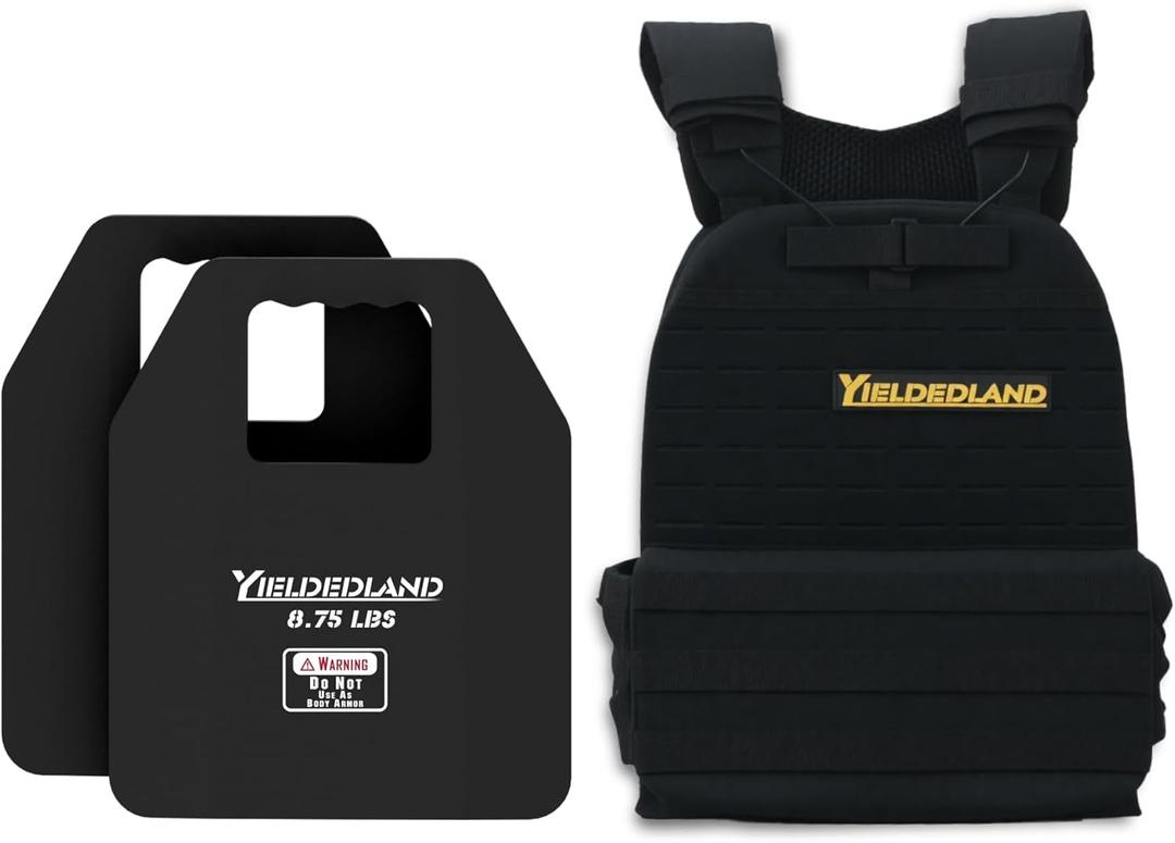15lb/21lb Weighted Vest for Men and Women with Weight Vest Plates, Weight Vest for Strength and Endurance Training, Workouts, Running, Walking (8.75LB Plate, Black)