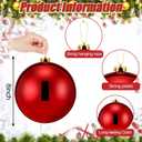 Wettarn 6 Pcs Extra Large Christmas Ball Ornaments 8'' Shatterproof, Red
Oversized Christmas Ball, 200mm Big Huge Plastic Xmas Hanging Ornament, Xmas Tree Decoration for Outdoor Holiday Party Decor