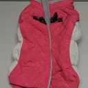 FUAMEY Dog Coat, X-Large, Pink, Faux Fur, Turtle Neck, Zipper, Water Resistant, Reflective, Windproof, Fitted for Large Breeds (XL(chest:30in, Rose Red)