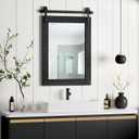 Farmhouse Bathroom Mirror for Over Sink 22x32 Black, Rustic Western Barn Decor Bathroom Vanity Mirror, Wall Mirror for Bathroom, Living Room, Bedroom, Entryway