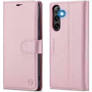 Wallet Case for Samsung Galaxy S24 Plus/S24+, RFID Blocking Credit Card Holder, PU Leather Folio Flip Kickstand Protective Shockproof Cover for Galaxy S24 Plus (Rose Gold)