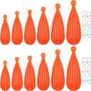 Lenwen 12 Pieces Fishing Practice Plug Soft PVC Bait Casting Plug 6 Mixed Sizes Weight Over 14 Years Fishing Lures for Improving Casting Skills, 1/5, 1/4, 3/8, 2/5, 1/3, and 3/4 oz (Orange)