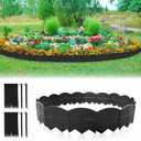 Vashly 20Ft Garden Edging 5.9 in Tall Landscape Edging 20 Pcs Garden Border Edging Plastic Flower Bed Edging Borders Lawn Edging with 20 Pcs Garden Stakes, Black