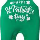 Baby Boys Girls Happy St.Patrick's Day Rabbit Easter Outfits Romper with Hat (6-12 Months, Green)
