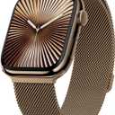 MAGEASY Milanese Band for Apple Watch Series 11, SE3 - Magnetic iWatch Bands for Women, Strong Magnets | for 38mm 40mm 41mm 42mm Apple Watch 1-7/8/9/10/11/SE/SE2/SE3 (Gold)