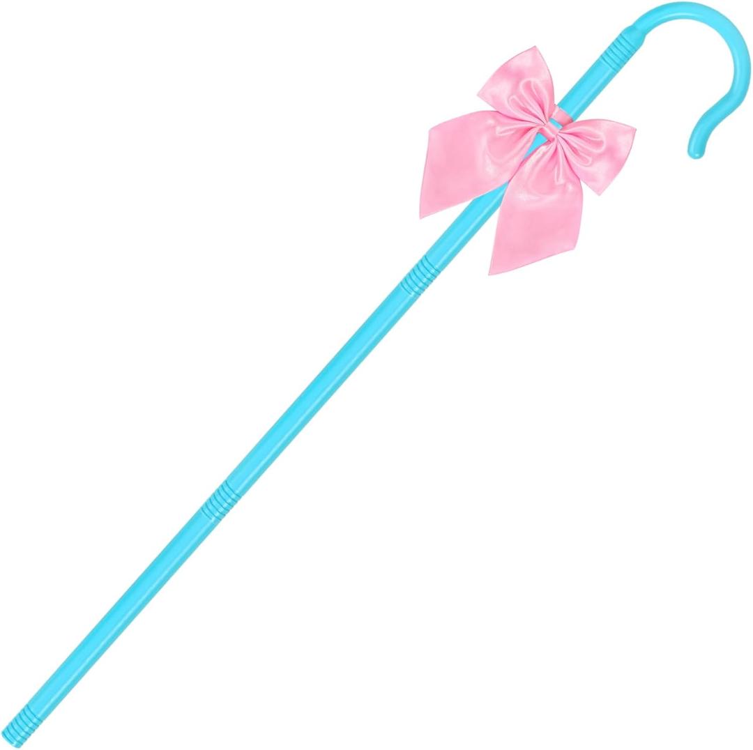 Shepherd Staff and Bow Tie Hook Canes with Bowtie for Women Halloween Party Cosplay