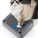 Litter Box Step, Cat Step/Ramp/Catcher with Filter Function, Easy to Clean, Ideal for Kitten & Elderly Cats (Dark Grey)