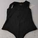 REORIA Butsmooth Womens Sexy Sleeveless Square Neck Double Lined Basic Bodysuit Tank Tops (Medium, Black)