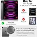 OMOTON 2 Pack Privacy Screen Protector for iPad Pro 12.9 inch 6th/5th/4th/3rd Generation2022/2021/2020/2018, Anti-Spy Tempered Glass with Easy Installation Tray, Case Friendly/Apple Pencil Support
