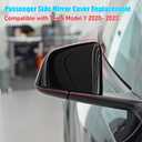 Jaronx Compatible with Tesla Model Y Side Mirror Cover Replacement 2020 2021 2022 2023 2024, Right Passenger Door Wing Black Rearview Mirror Cover Cap for Tesla Model Y Accessories-Glossy Black